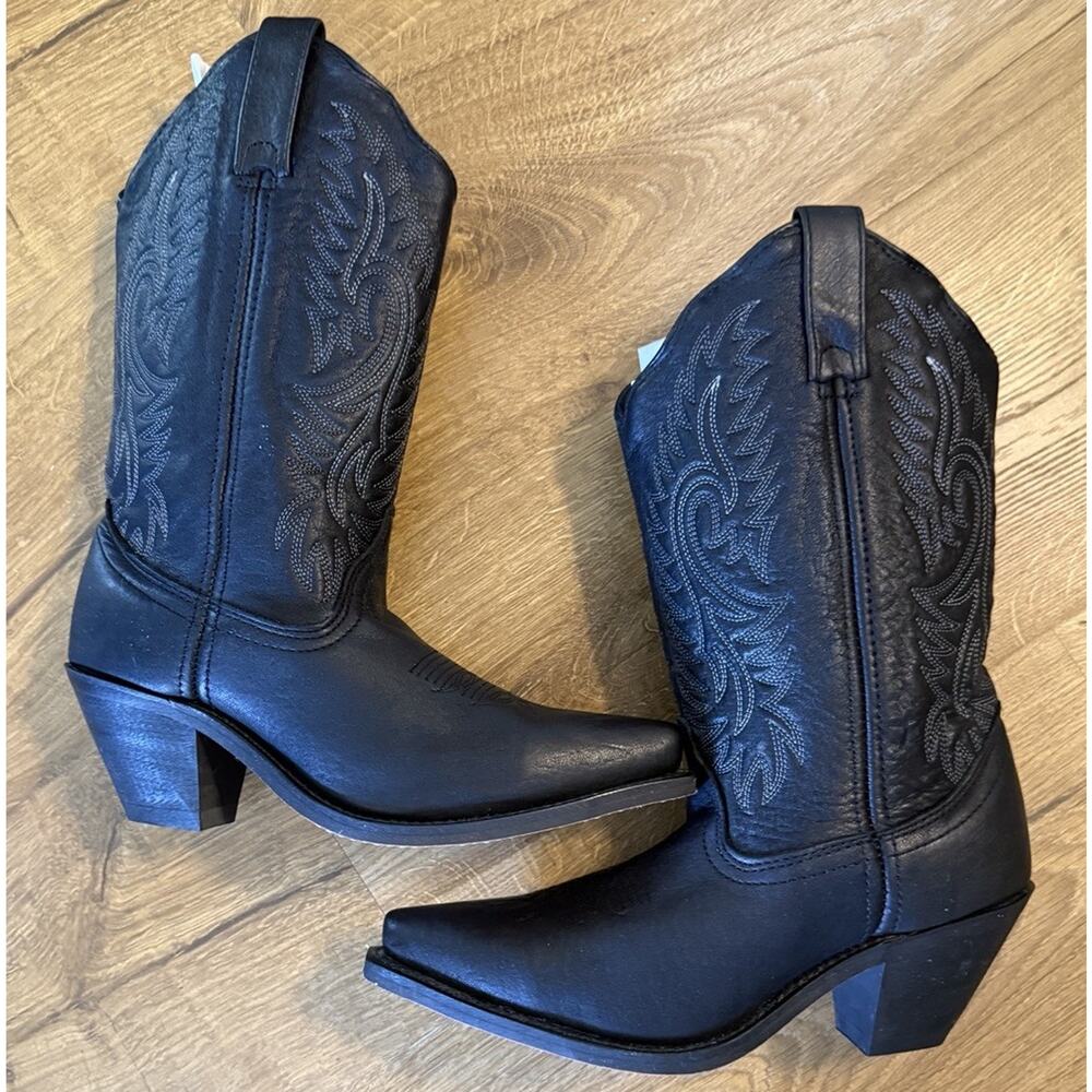 Masterson Boot Co. RB887 Women's Black Leather Cowboy Western Boots Size 7M